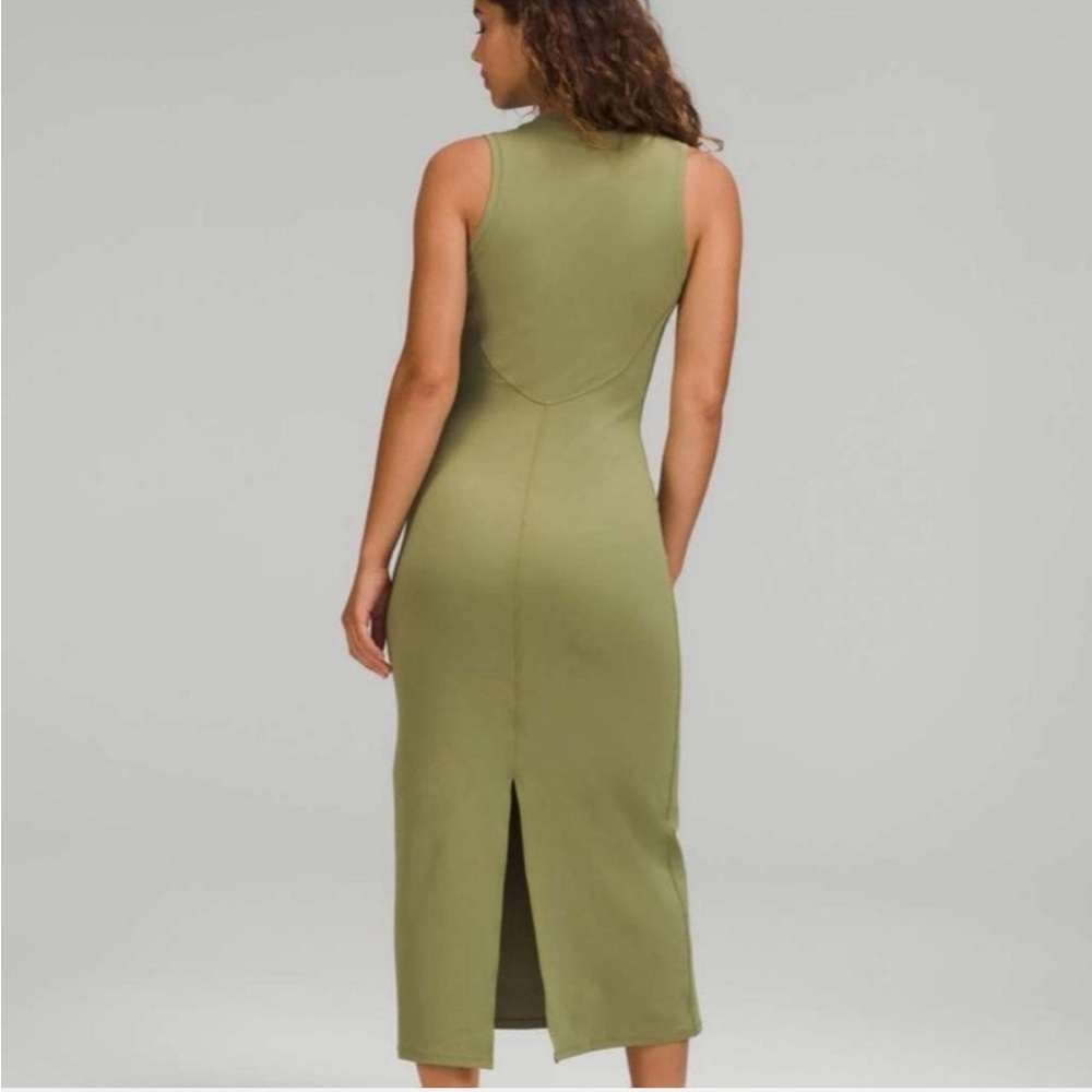 lululemon athletica Avocado Olive Green Sleeveless Midi Dress - Picture 5 of 7
